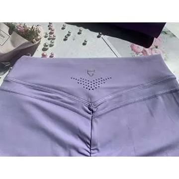 TomTiger Yoga Shorts for Women Tummy Control High Waist Biker Shorts Exercise Workout Butt Lifting Tights Women's Short Pants (Lavender, S)