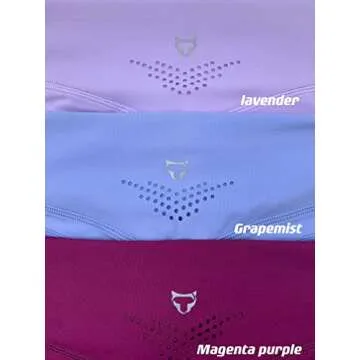 TomTiger Yoga Shorts for Women Tummy Control High Waist Biker Shorts Exercise Workout Butt Lifting Tights Women's Short Pants (Lavender, S)