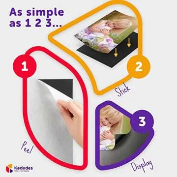 Kedudes Magnetic Sheets with Adhesive Backing - Magnetic Paper - Cut and Customize Flexible Self Adhesive Magnet Sheets (8x10 inch 10pk)