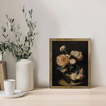 Framed Vintage Floral Wall Art for Home Decor
