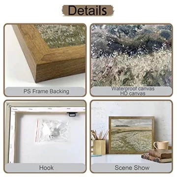 Framed Vintage Floral Wall Art for Home Decor