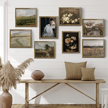 Framed Vintage Floral Wall Art for Home Decor