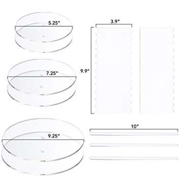 Aquiver Acrylic Round Cake Disk Set - Complete Decorating Tools for Professional Bakers