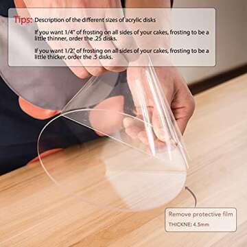 Aquiver Acrylic Cake Disk Set for 3 Tier Cakes