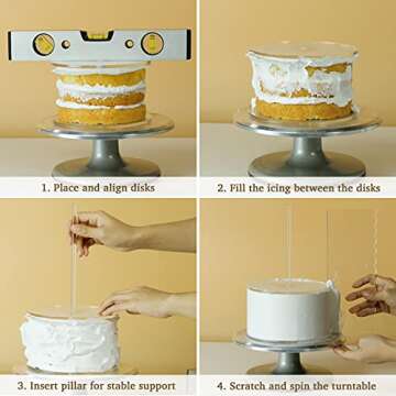Aquiver Acrylic Cake Disk Set for 3 Tier Cakes