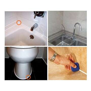 Silicone Sealant Finishing Tools - Silicone Smoothing Caulking Profile Line Joint Corner Tool with Caulk Remover Tool, Sealant Smoother Profiler Former Applicator Edger, 8 Piece