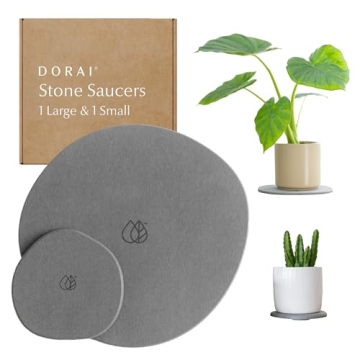 Dorai Stone Plant Pot Saucer - Eco-Friendly Drainage Trays for Indoor Plants