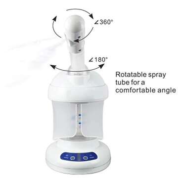 Hair Steamer Kingsteam 2 in 1 Ozone Facial Steamer, Design for Personal Care Use at Home or Salon Bar