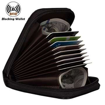 Noedy RFID Blocking Leather Zip-Around Wallet for Women