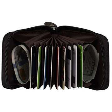 Noedy RFID Blocking Leather Zip-Around Wallet for Women