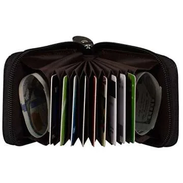 Noedy RFID Blocking Leather Zip-Around Wallet for Women