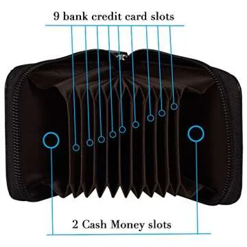 Noedy RFID Blocking Leather Zip-Around Wallet for Women