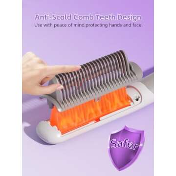 Hair straighteners for Women,Hair Straightener Brush,Straightening Comb for All Hair Types,Anti-Scal...