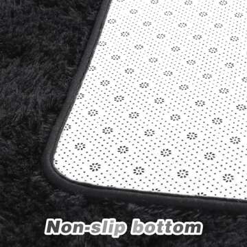 Junovo Ultra Soft Black Area Rugs for Kids & Living Room
