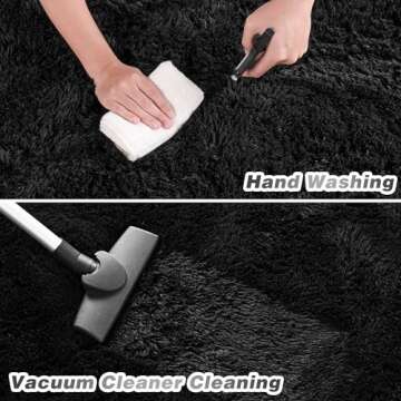 Junovo Ultra Soft Black Area Rugs for Kids & Living Room