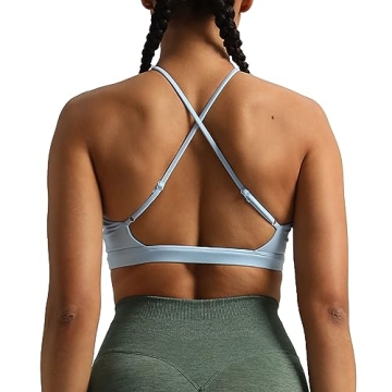 Aoxjox Women's Deep V Sports Bras for Workout Comfort