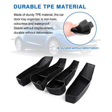 Shademax Car Door Organizer Tray for Tesla Model Y - Durable & Stylish