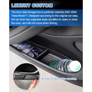 Shademax Car Door Organizer Tray for Tesla Model Y - Durable & Stylish