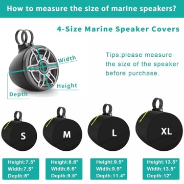 Yexcend Marine Speaker Covers - Waterproof, UV Resistant