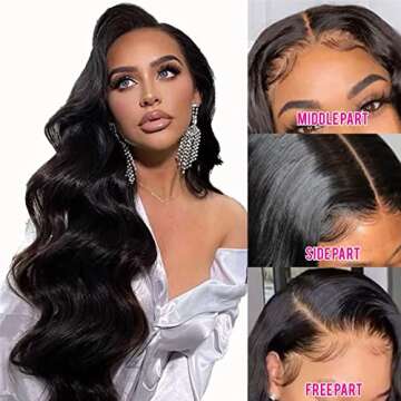 Aaliweya 5x5 HD Lace Closure Wigs Human Hair Body Wave 5x5 Transparent Lace Front Wig for Women 150 ...