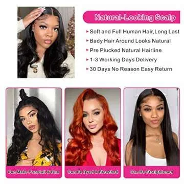 Aaliweya 5x5 HD Lace Closure Wigs Human Hair Body Wave 5x5 Transparent Lace Front Wig for Women 150 density Lace Closure Wig Pre Plucked with Baby Hair Soft and Smooth Natural Black Color 22inch
