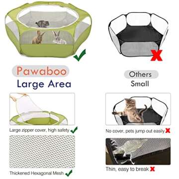 Pawaboo Small Animals Playpen for Pets, Waterproof & Portable