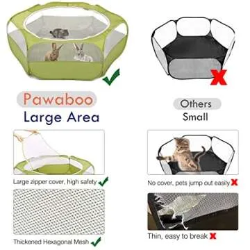 Pawaboo Small Animals Playpen for Pets, Waterproof & Portable