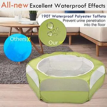 Pawaboo Small Animals Playpen for Pets, Waterproof & Portable