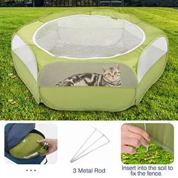 Pawaboo Small Animals Playpen for Pets, Waterproof & Portable