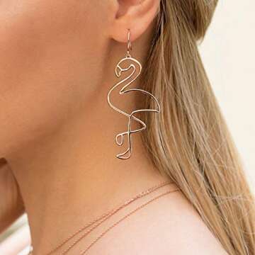 Doubnine Flamingo Hollow Earrings - Elegant Bohemian Jewelry for Women