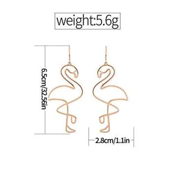 Elegant Doubnine Flamingo Hollow Earrings for Women