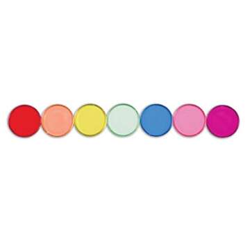 LEARNING ADVANTAGE-7253 Transparent Plastic Counters - Steel-Ringed - Set of 50 - Assorted Colors - ...