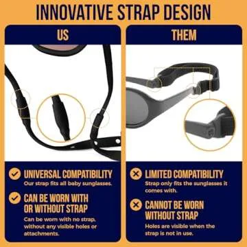 Polarized Baby Sunglasses With Strap - Unbreakable Flexible Infant Sunglasses For Toddlers Newborns 0-24 Months