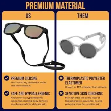 Polarized Baby Sunglasses With Strap - Unbreakable Flexible Infant Sunglasses For Toddlers Newborns 0-24 Months