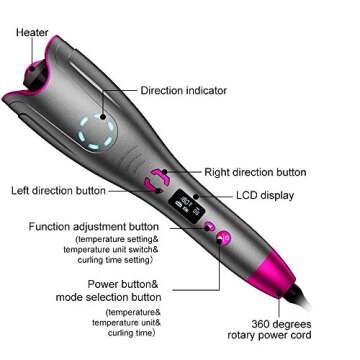 HAUEA Hair Curler Flat Iron with 1.2 Inch Titanium Plates, Flat Iron Ceramic Tourmaline Ionic Flat Iron Curler with 13 Heat Settings, Dual Voltage