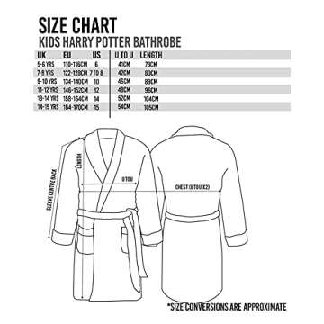 Harry Potter Dressing Gown Kids Red OR Blue Options Pajama Robe 11-12 Years