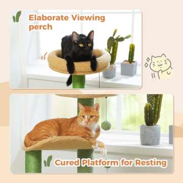 PAWZ Road 32” Cactus Cat Tree for Small Cats and Kittens