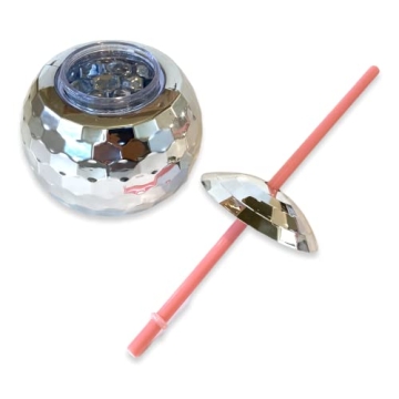 Disco Ball Cups with Pink Straws Set - Perfect for Parties
