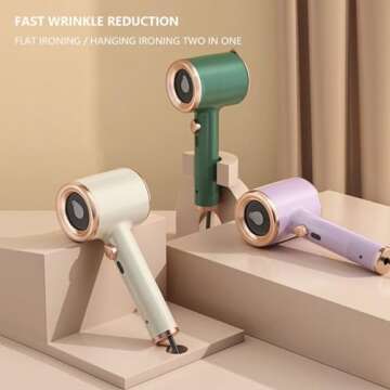 Portable Mini Ironing Machine, New Travel Mini Steam Iron, Handheld Garment Steamer, Fast Preheating Steam Dry Ironing, 360 Degree Ironing Without Dead Angle for Home and Travel (Green)