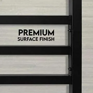 AMBEE21 Golden Gate Beds Canopy Metal Bed Frame with Headboard – Wrought Iron Platform Design, Sturdy Slatted Base, No Box Spring Needed, Underbed Storage Space – Queen, Black