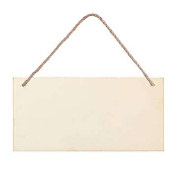 Unfinished Wood Hanging Sign Blank Wood Plaque with Ropes for Home DIY Projects Craft Decor (3 Pieces), 6x12 Inches