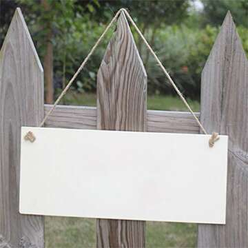 Unfinished Wood Hanging Sign Blank Wood Plaque with Ropes for Home DIY Projects Craft Decor (3 Pieces), 6x12 Inches
