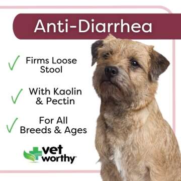Vet Worthy Anti-Diarrhea for Dogs - Dog Supplement to Help Relieve Diarrhea, Stomach Upset, and Discomfort - 8oz