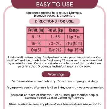 Vet Worthy Anti-Diarrhea 8oz - Fast Relief for Dogs