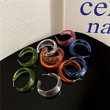 Colorful C Shape Hoop Earrings for All Occasions