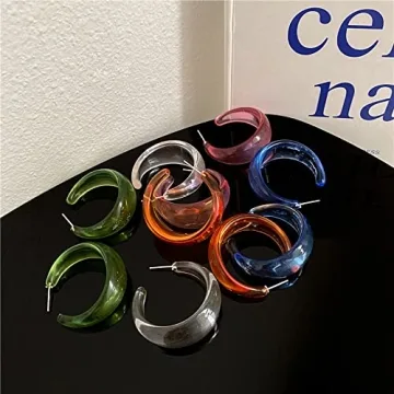 Colorful C Shape Hoop Earrings for All Occasions