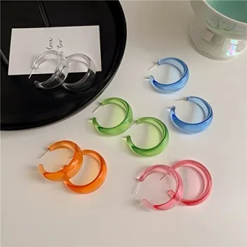 Colorful C Shape Hoop Earrings for All Occasions