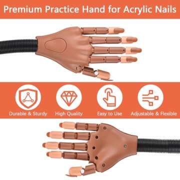 NXJ INFILILA Practice Hand for Acrylic Nails, Nail Practice Hand, Nail Trainning Hand, Flexible Nail...