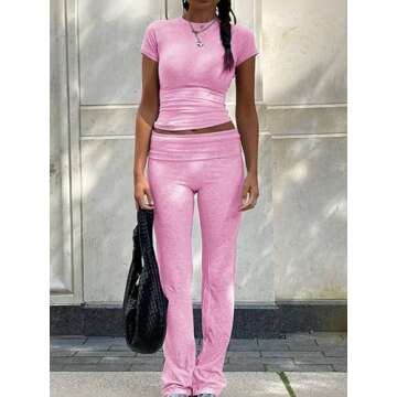 ZFLM Casual Workout Two Piece Outfits for Women - Stylish & Comfortable Tracksuit