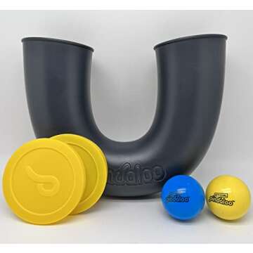 Original pindaloo Skill Game with 2 Balls- Gifts for Kids and Adults Indoor & Outdoor Games, Ball Toys for Boys, Girls, & Teens - Gift Ideas, Fun Stuff, Develops Motor & Juggling Skills (Black Carbon)